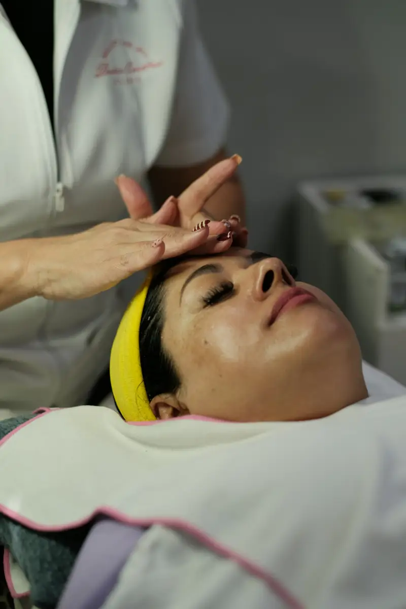 A relaxing facial treatment in progress